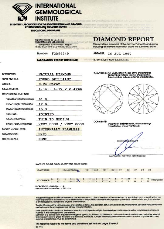 Foto 9 - Diamant IGI 0,26ct Brillant Lupenrein Wesselton, D5745