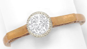 Foto 1 - antiker Diamant-Ring mit 0,29ct Solitaer in Rotgold 14K, R7043