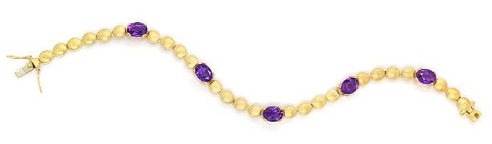 Foto 1 - Armband Linsen Muster 6,3ct Amethyste in 585er Gelbgold, S2153