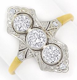 Foto 1 - Alter Art Deco Diamanten-Ring 0,88Carat Platin und Gold, S4815