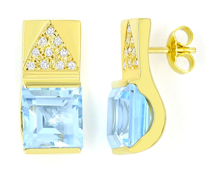 Foto 2 - Collier und Ohrringe blaue Topase Diamanten, S5743