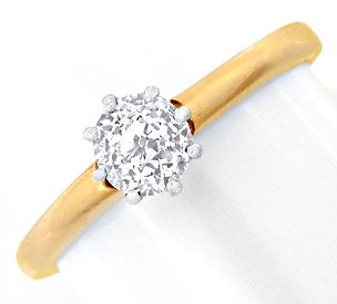 Foto 1 - Antiker Diamant Halbkaräter Solitär Ring, S8833