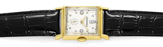 Foto 1 - Longines Vintage Armbanduhr Diamantzifferblatt Gelbgold, U2298