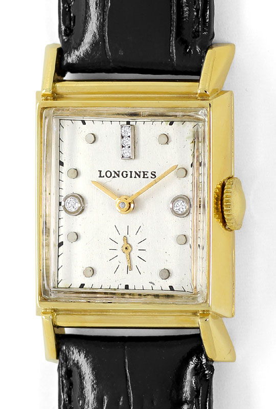 Foto 2 - Longines Vintage Armbanduhr Diamantzifferblatt Gelbgold, U2298